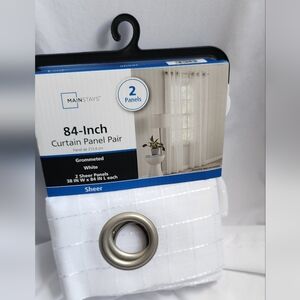 Mainstays Sheer White Curtain Panels with Grommets
